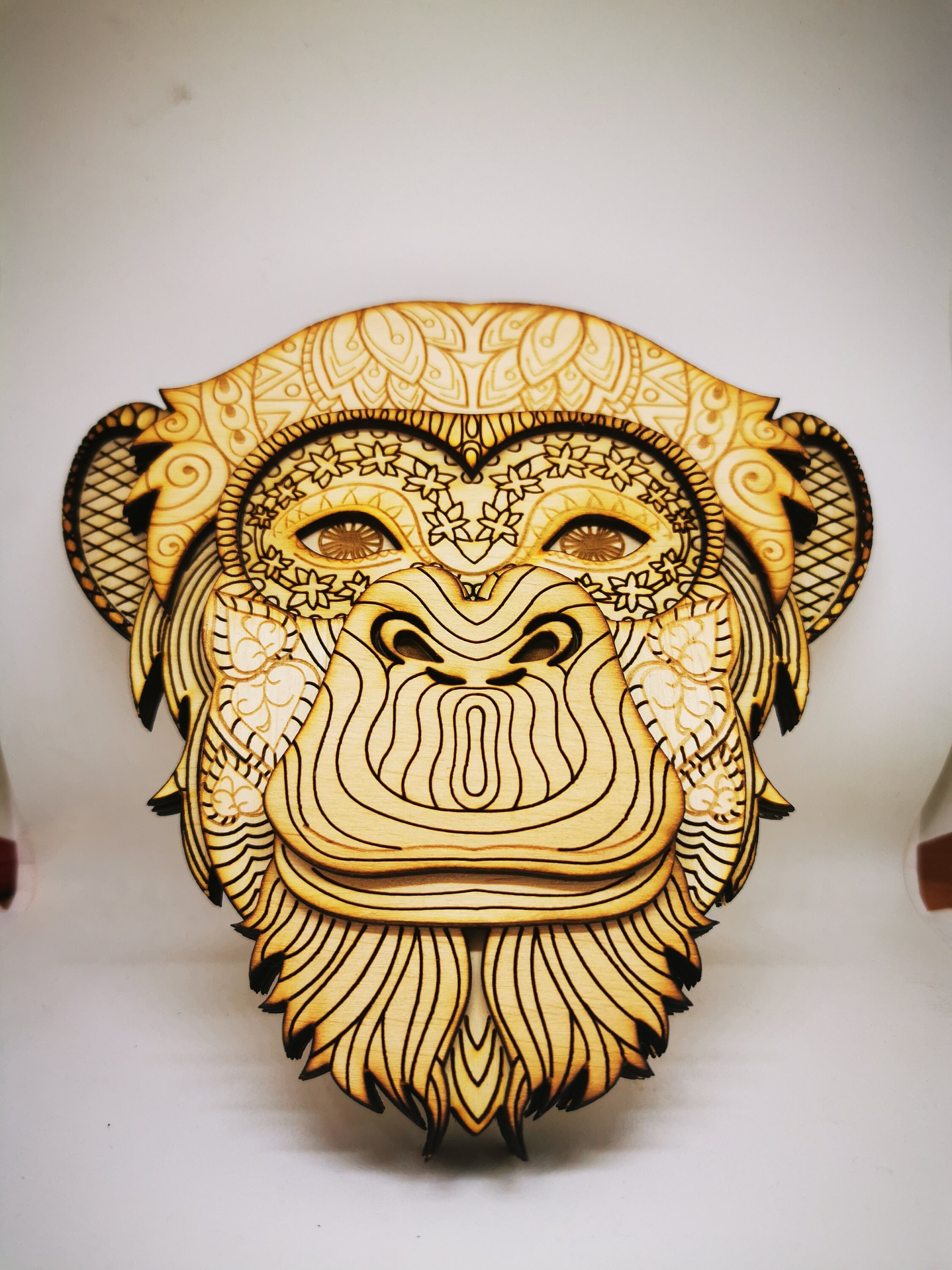 Download Multilayer Mandala Monkey Svg Lasecut Files DFX Home decor ...