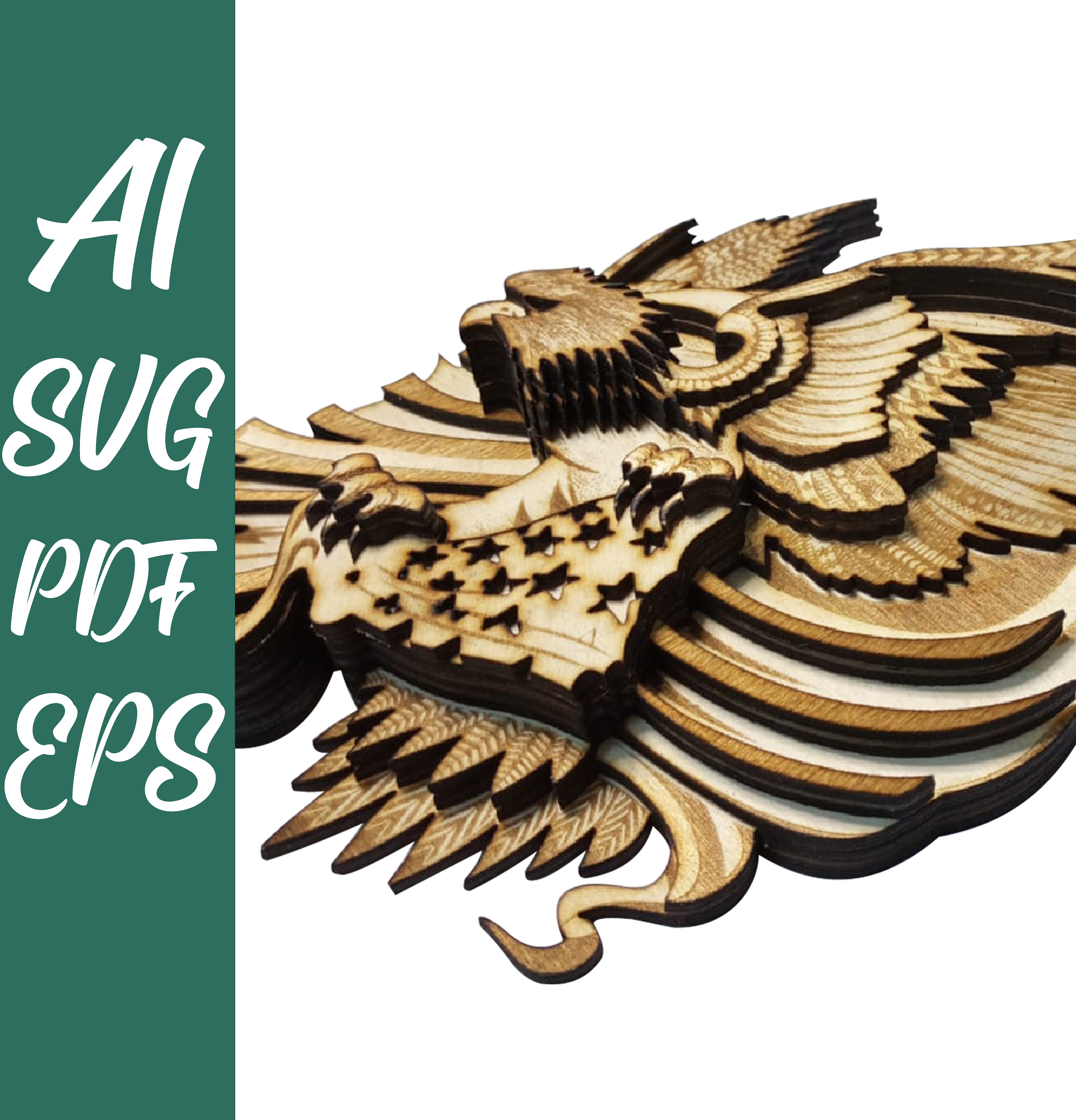 Multilayer Mandala Eagle Svg File, Svg, 3d Mandala Svg, Laser Cut ...