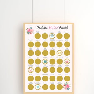 Wedding scratch off poster, Personalised wedding scratch planner, Big Day to do list, Custom Bride to be gift idea, Cute engagement gift