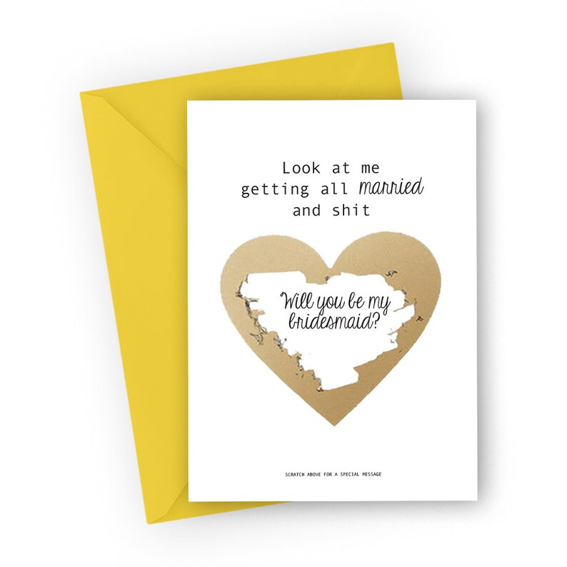 Bridesmaids proposal scratch off card Personalised Will ...