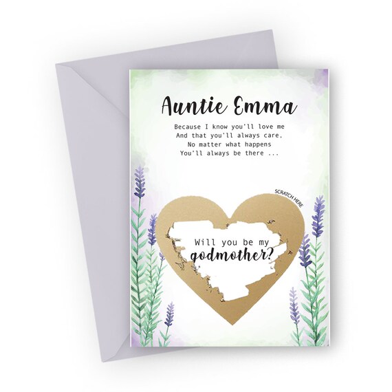 Custom godmother gift Godmother proposal scratch off card Will you be my Godmother asking card Personalised god parents card