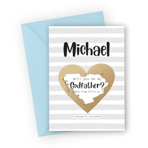Personalised Invitation for uncle brother Godfather proposal scratch off card Will you be my Godfather? asking card Custom godfather card