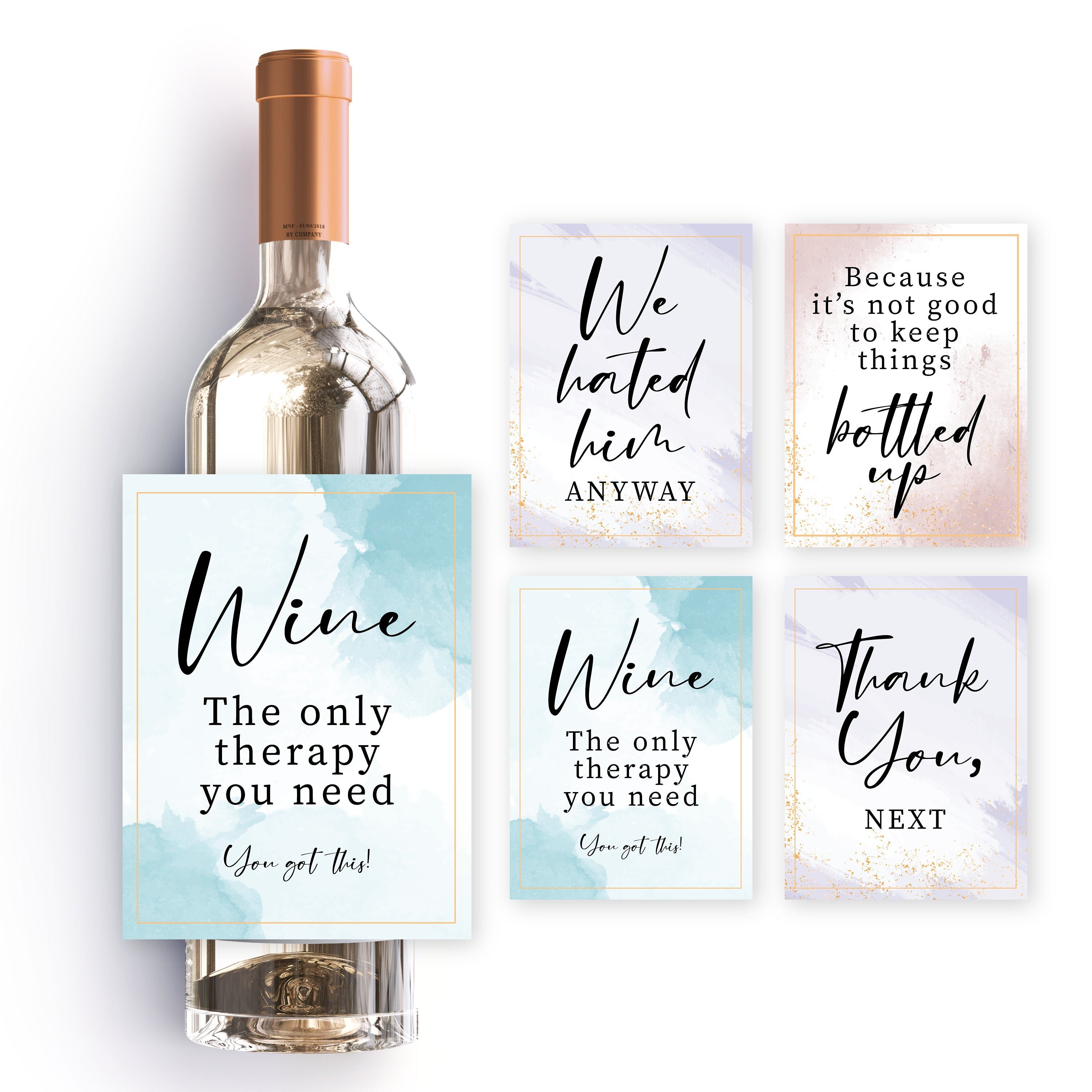 4 Divorce or Breakup wine labels Bottle stickers set Divorce | Etsy