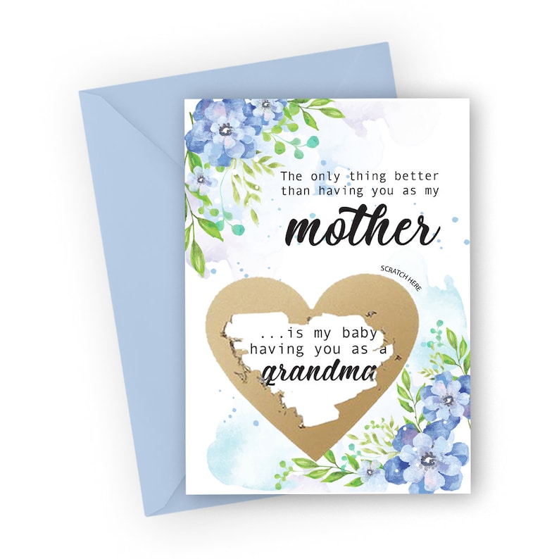 Grandmother Pregnancy Announcement Scratch Card New Baby Reveal Idea for Mom Mother Mum You Are Going to be a Grandma Promotion Card