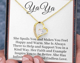 Yaya Gold or Silver Necklace is Great Jewelry to Buy as a Mothers Day, Birthday, Christmas from a Grandson or Granddaughter