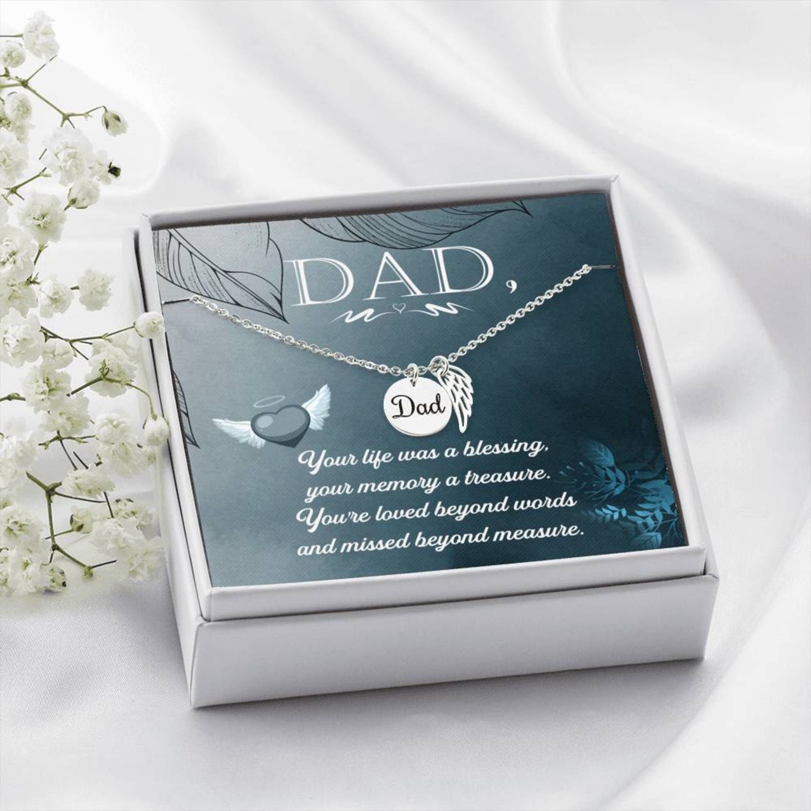 Deceased Dad Gift Grieving Loss of Father Necklace for Etsy