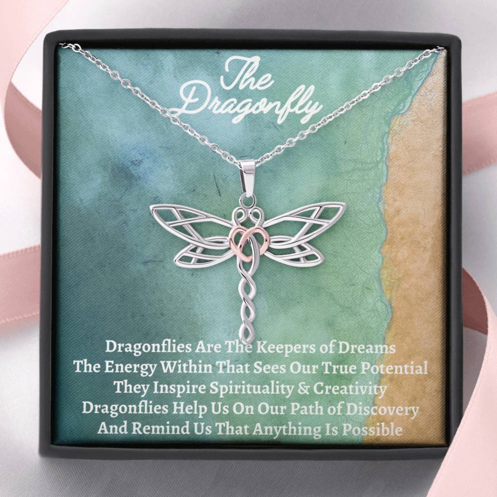 Silver Dragonfly Pendant Necklace 