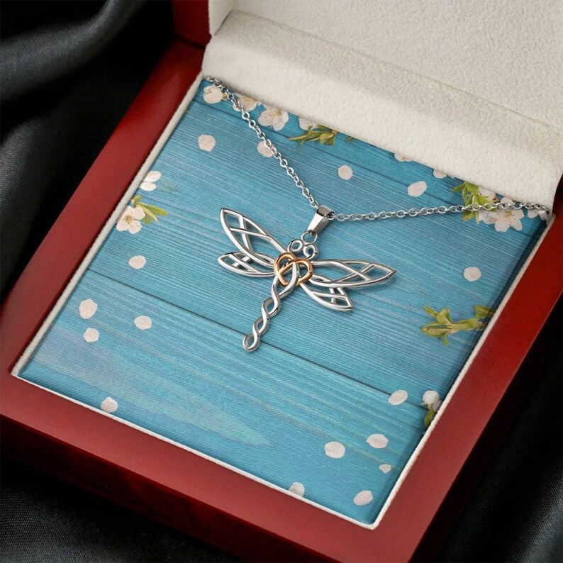 Dragonfly Silver Necklace Pendant Spiritual Meaning Gift for Etsy