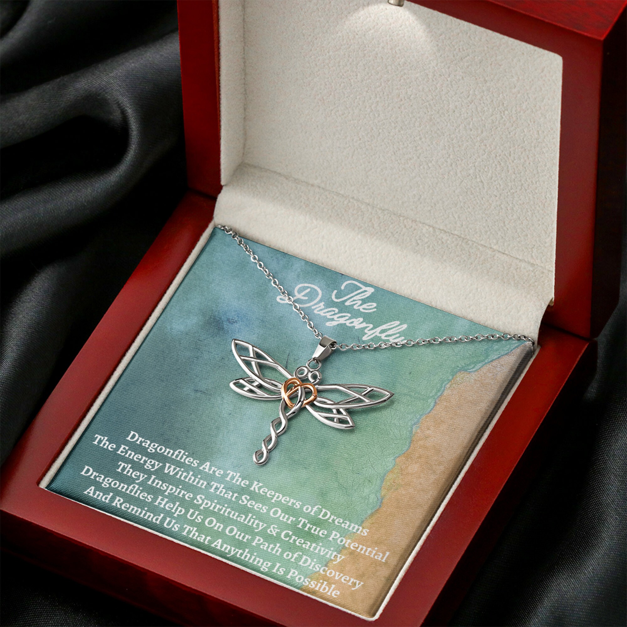 Dragonfly Necklace Pendant Spiritual Meaning Gift for Etsy UK