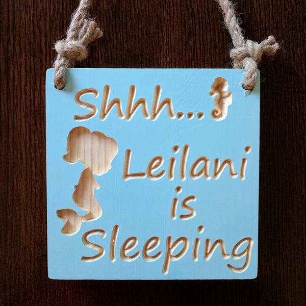 Shhh Name is Sleeping Door Sign nursery sign