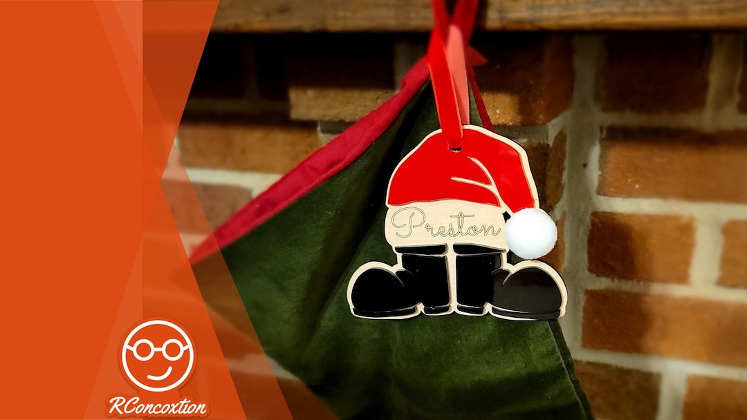 Santa Name Tag / Custom Wooden Christmas Name Tag / Stocking Etsy