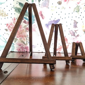 Wooden Picture Easel wedding display photo stand, Mini, Medium, Large Easel