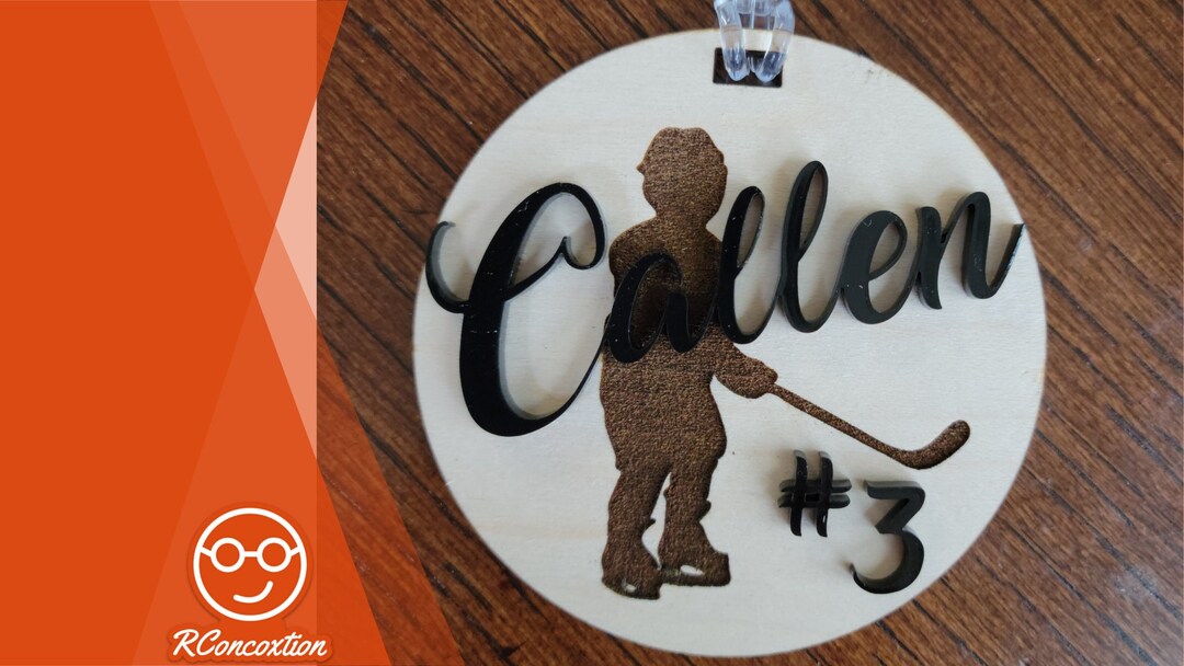 Custom Hockey Bag Tag, Sports Name Tag, Hockey Team Gift, Personalized