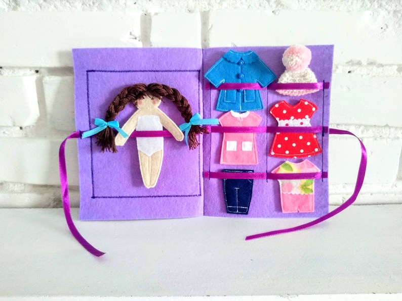Felt Dress up Doll, Felt Play Set, Doll and Outfit Set, Montessori Doll