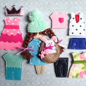 Felt dolls, Felt paper doll, Toddler activities, Montessori toddler, Quiet book,Dollhouse quiet book, Baby girl birthday gift, Gift idea