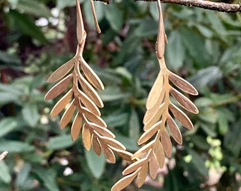 Brass Leaf Earrings
