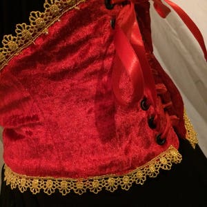 Goud getrimd Fluwelen korset riem