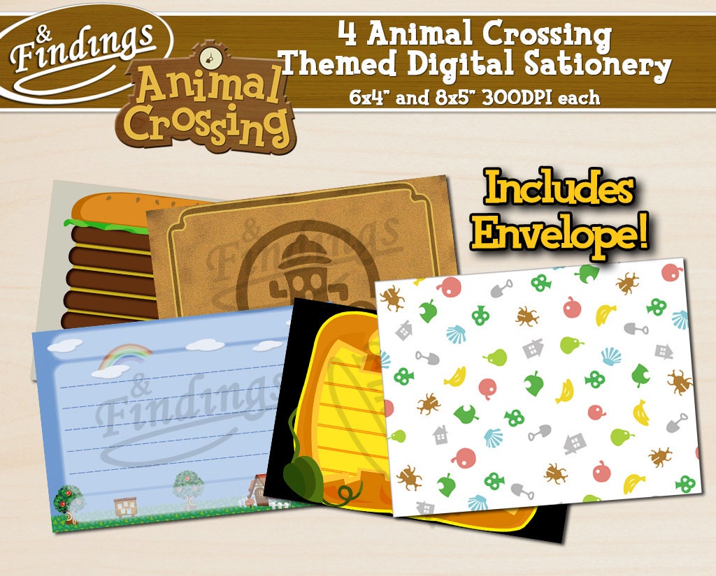 Instant Download Printable Animal Crossing Stationery, Bulletin ...
