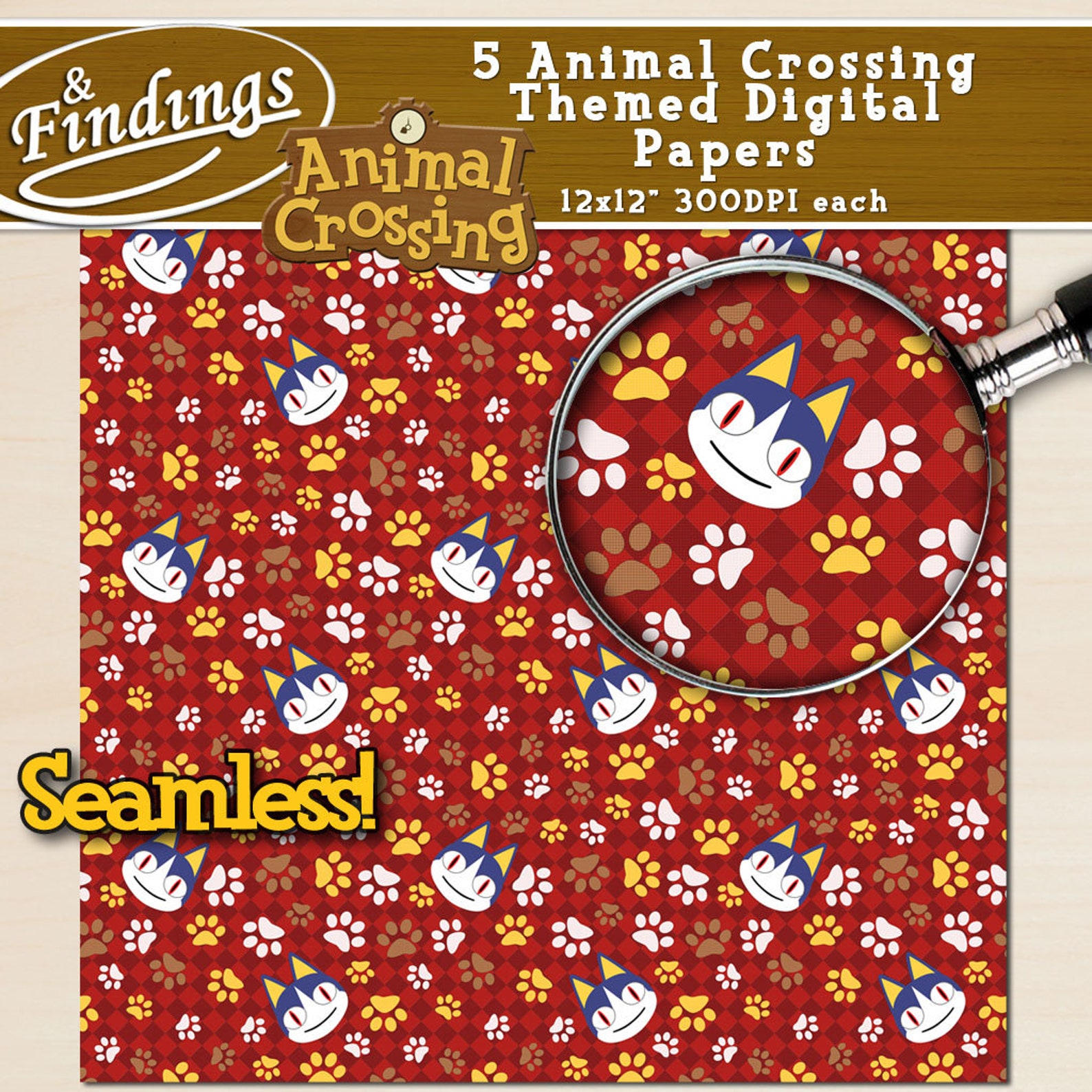 Instant Download Animal Crossing Themed Digital Paper Ready to Print ...