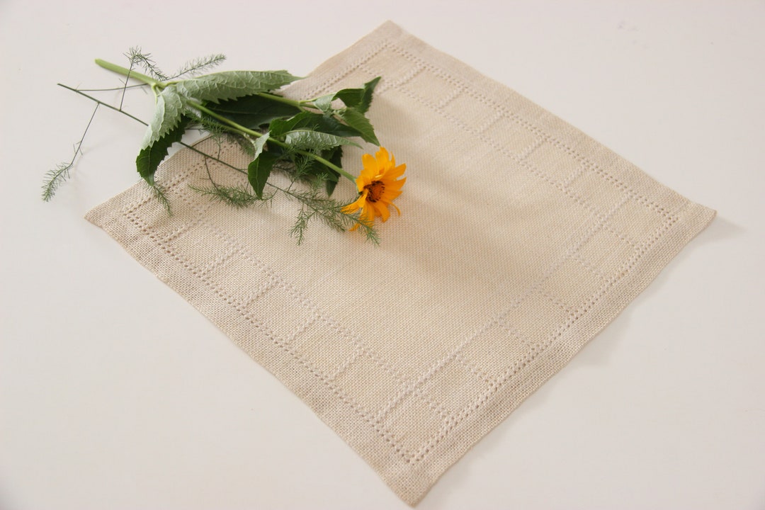 Table Math Linen Scandinavian Linen Vintage Square Table Mat , Swedish Linen Hand ...