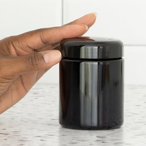 UV Glass Jar | 250ml 8 oz Glass Jar | Airtight Jar for Kitchen Storage | Tall Wide Neck Canister for Herbs, Coffee, Tea, Spices, etc.