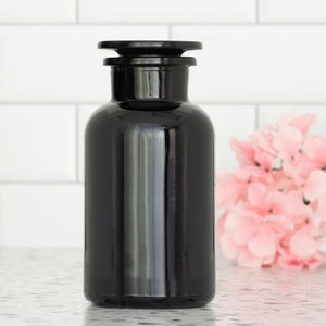 UV Glass Apothecary Jar | 500ml 16 oz Glass Jar | Airtight Vintage Style Kitchen Storage Jar for Herbs, Coffee, Tea, Spices, etc