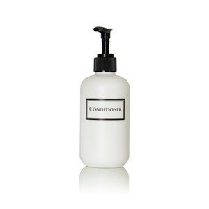 Silkscreened Small White 8 oz Boston Round HDPE Plastic Shower Bottle with Minimalist Print