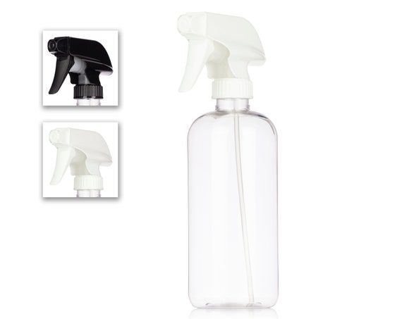 Clear PET Plastic 16 Oz Spray Bottle With Choice of Trigger Sprayer 