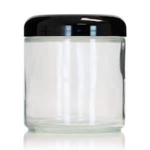 Clear Glass 16 oz Straight Sided Jar with Choice of Lid