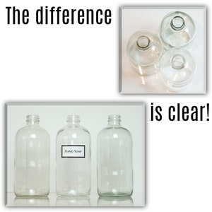 Ceramic Printed Clear Glass Dispenser Set of 2 from Dish Soap/Hand Soap/Lotion with Choice of Pumps 16 oz image 4