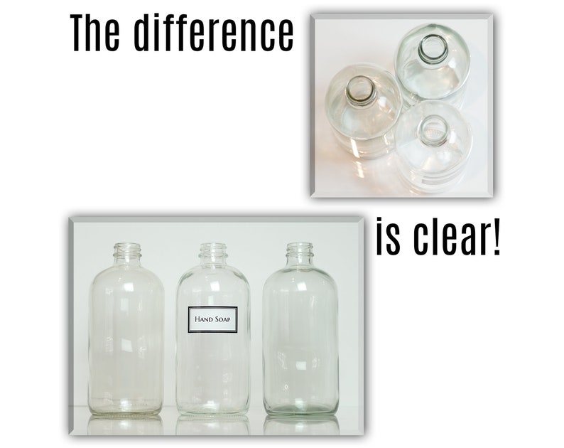 Ceramic Printed Clear Glass Dispenser Set of 2 from Dish Soap/Hand Soap/Lotion with Choice of Pumps 16 oz image 4