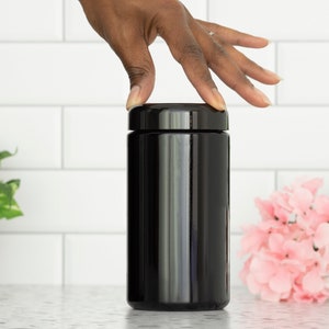 UV Glass Jar | 500ml 16 oz Glass Jar | Airtight Jar for Kitchen Storage | Tall Wide Neck Canister for Herbs, Coffee, Tea, Spices, etc.