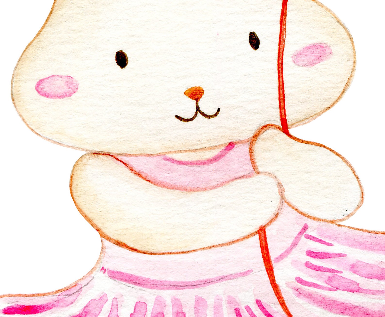 watercolor ballerina bunny for pink ballet dance themed project,