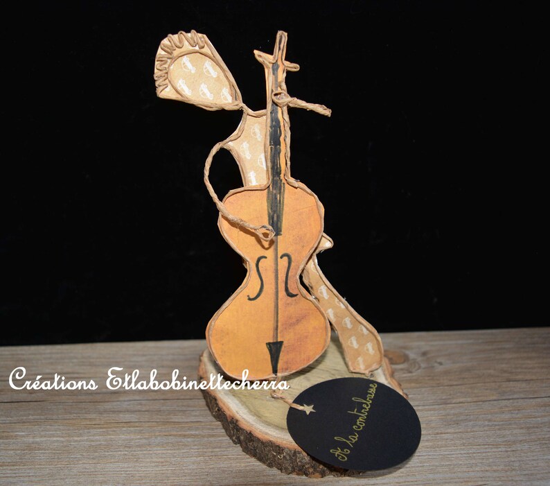 Idée cadeau musicien, contrebasse, décoration musique originale, cadeau