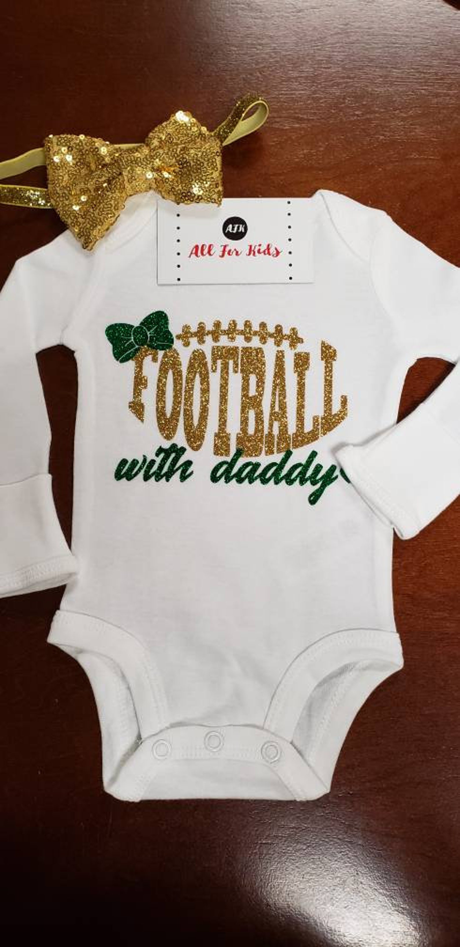 Baby Girl Clothes Football With Daddy Bodysuit Infant Etsy