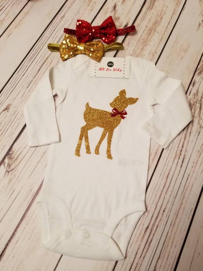 Baby Girl Clothes Christmas Baby Deer Bodysuit Newborn Etsy