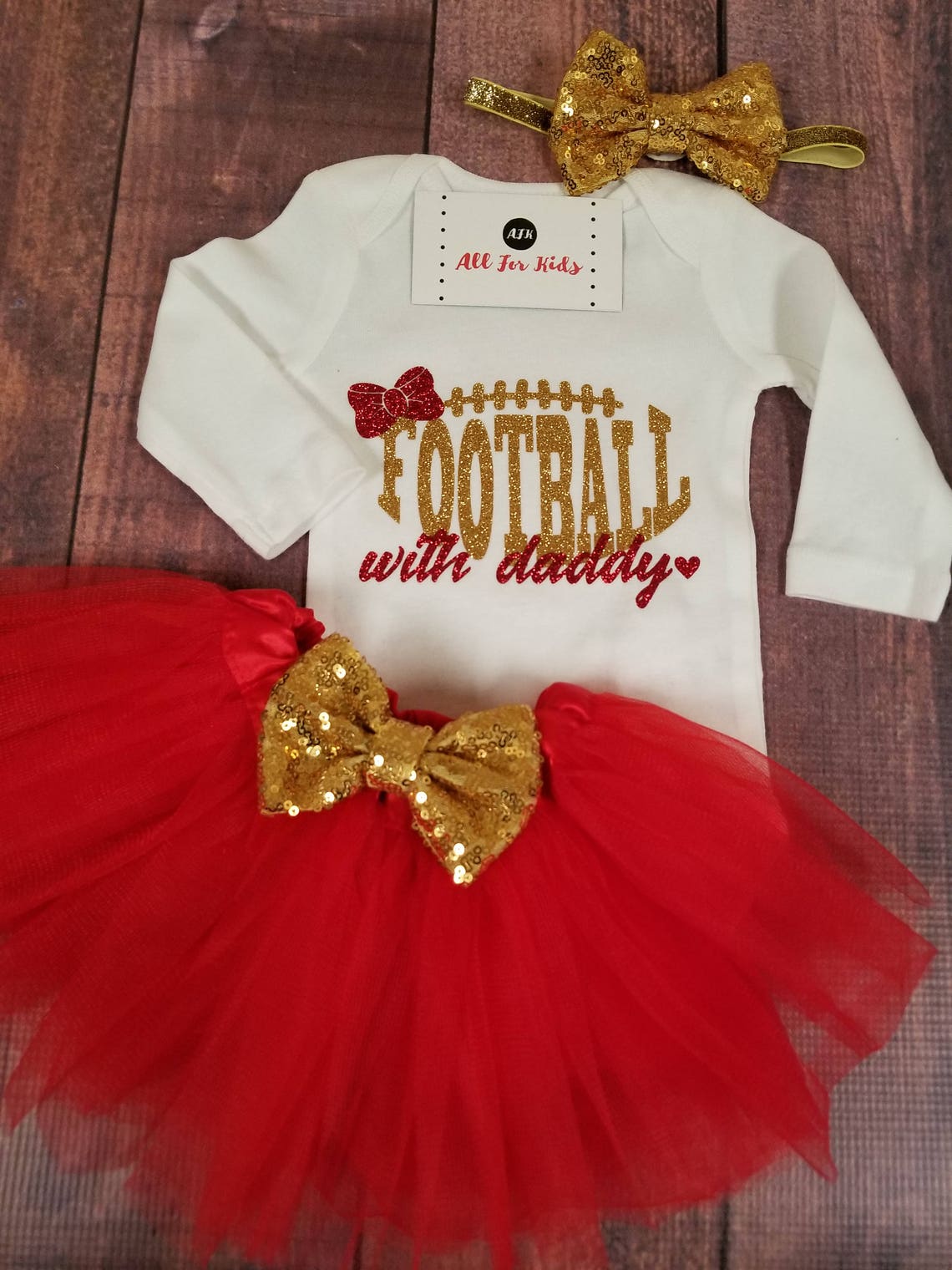 Baby Girl Clothes Football With Daddy Bodysuit Infant Etsy