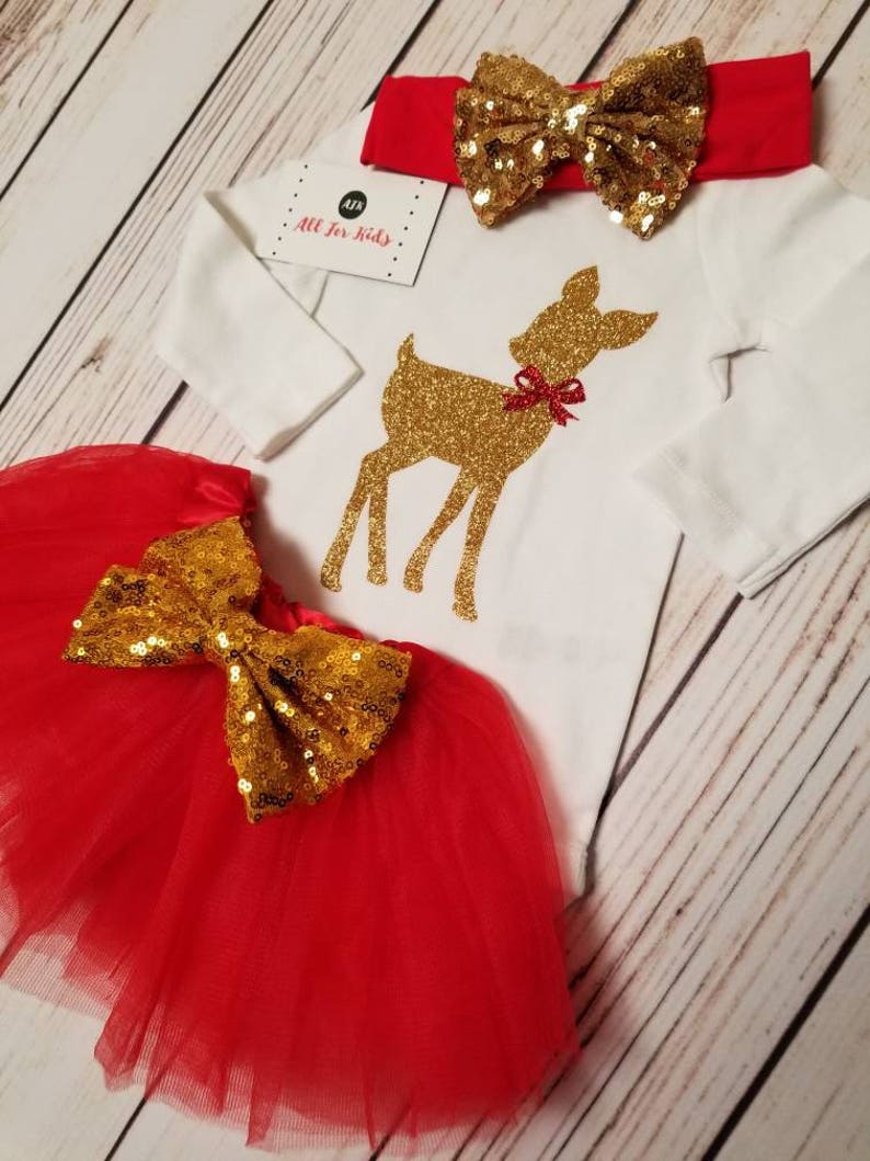 Baby Girl Clothes Christmas Baby Deer Bodysuit Newborn Etsy