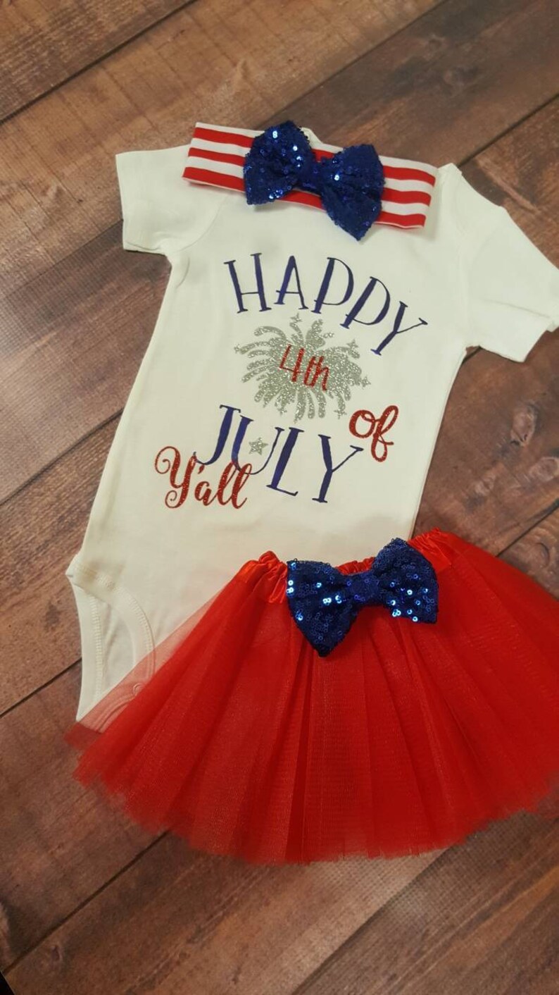 Baby Girl Clothes Happy 4th of July Outfit Newborn Memorial Etsy