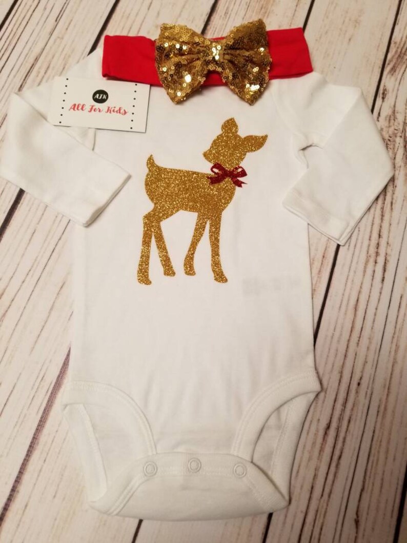Baby Girl Clothes Christmas Baby Deer Bodysuit Newborn Etsy