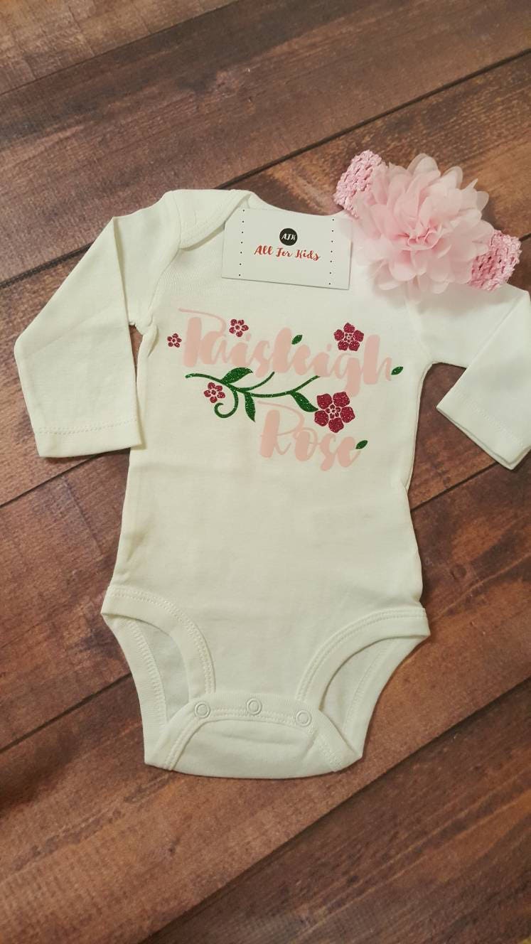 Baby Girl Clothes Baby Names Clothes Newborn Infant Monogram Etsy
