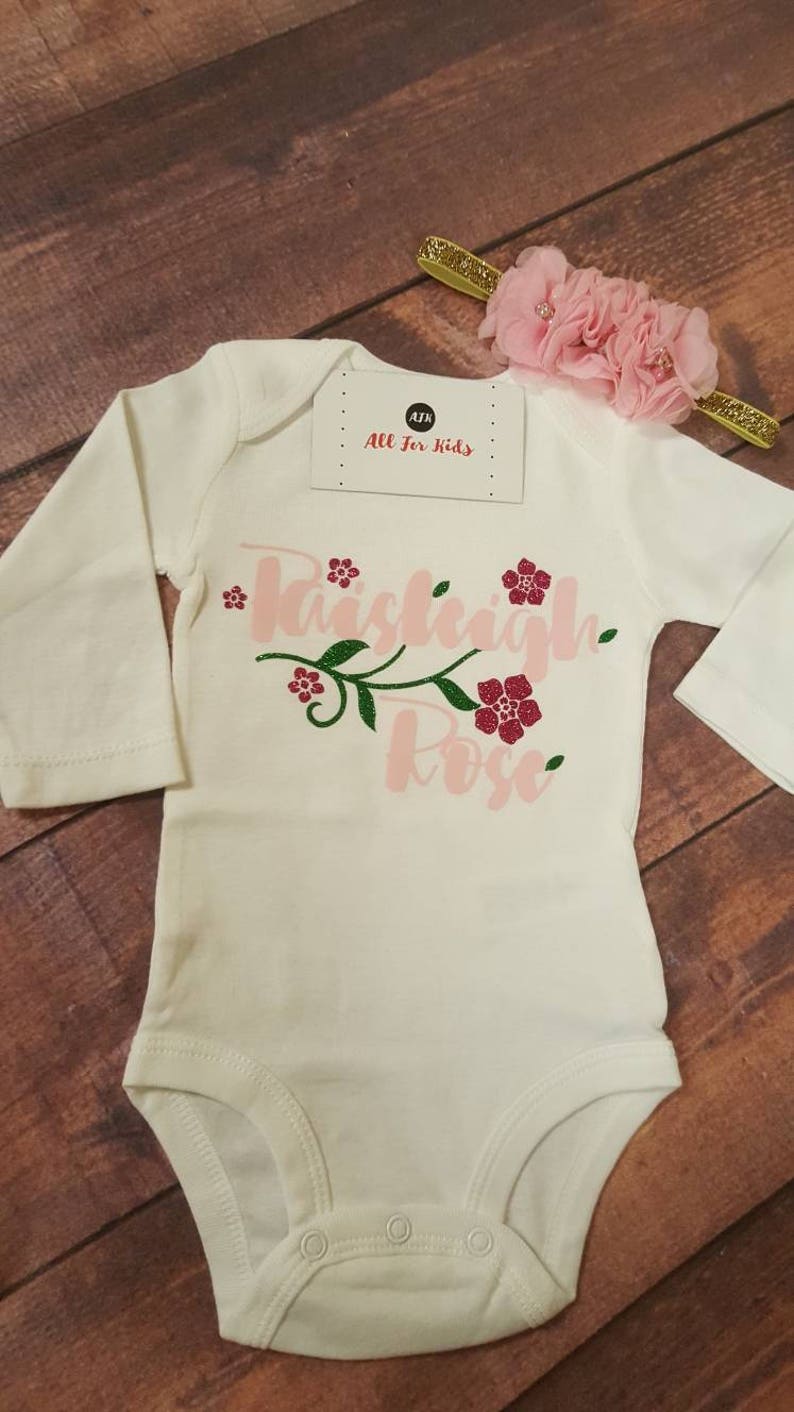 Baby Girl Clothes Baby Names Clothes Newborn Infant Monogram Etsy