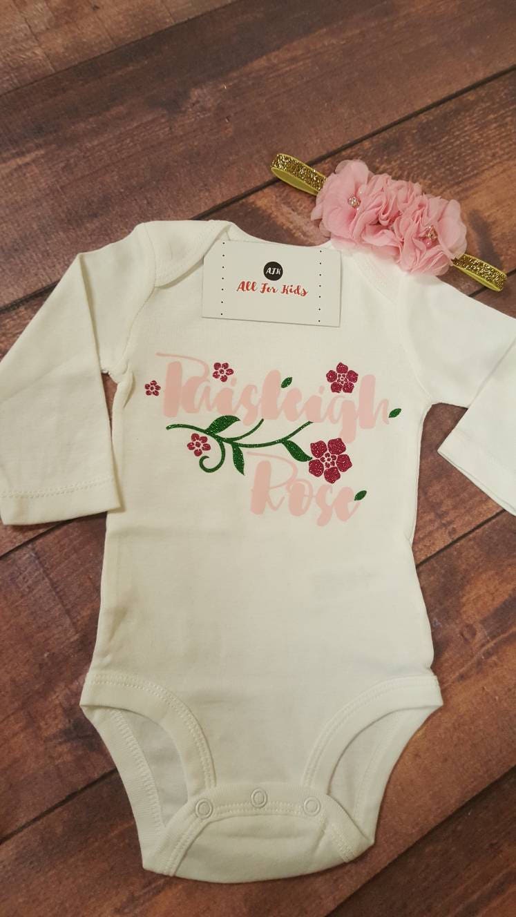 Baby Girl Clothes Baby Names Clothes Newborn Infant Monogram Etsy