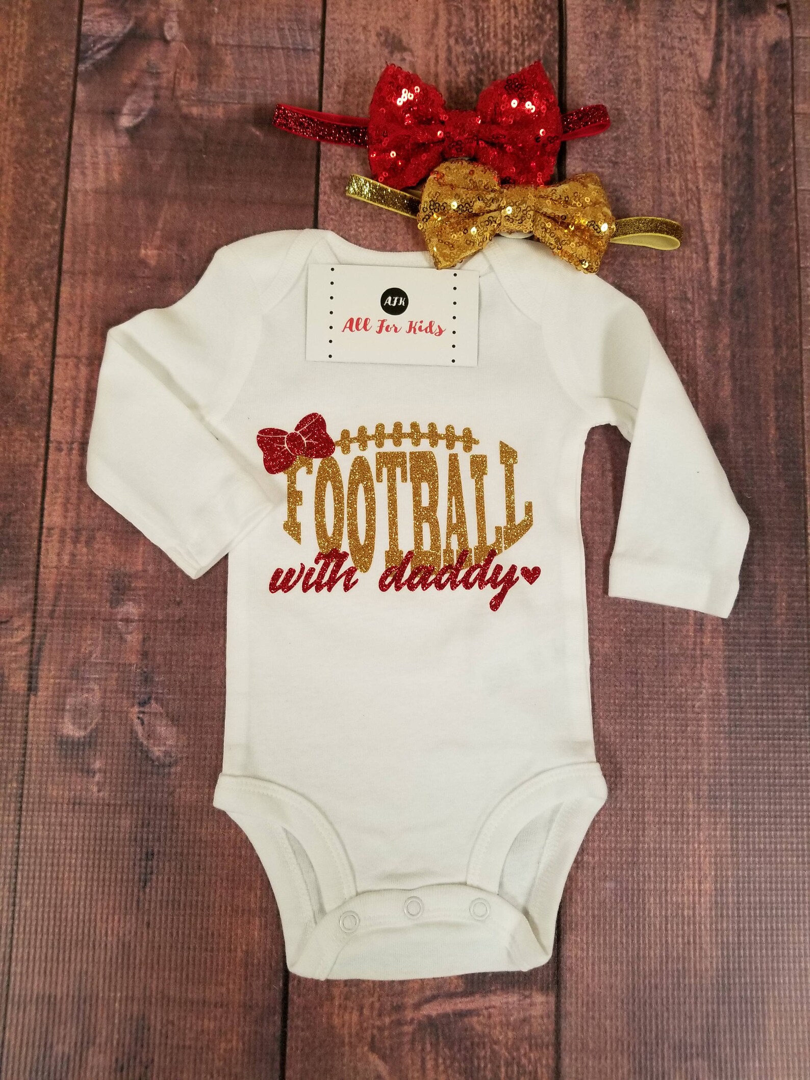 Baby Girl Clothes Football With Daddy Bodysuit Infant Etsy