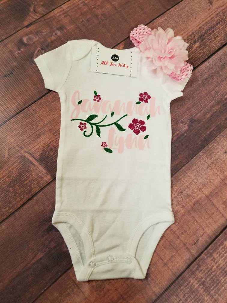 Baby Girl Clothes Baby Names Clothes Newborn Infant Monogram Etsy