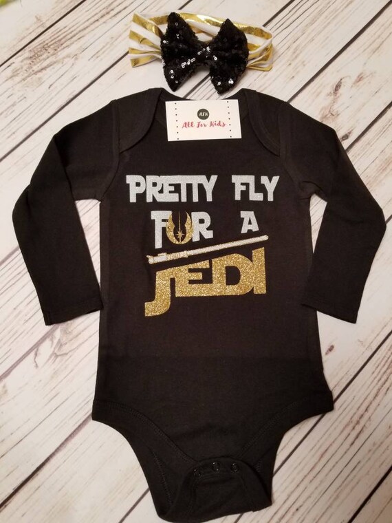 Pretty Fly For a Jedi with Hat Star Wars newborn onesie Baby Shower Gift Set