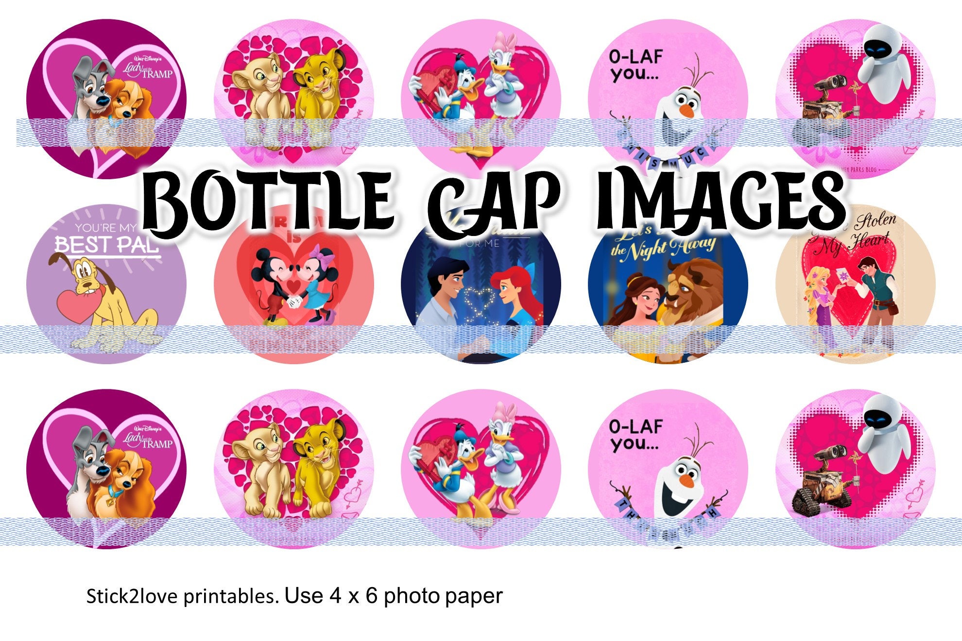 Bottle Cap on Key Ring Disney/'s PLUTO