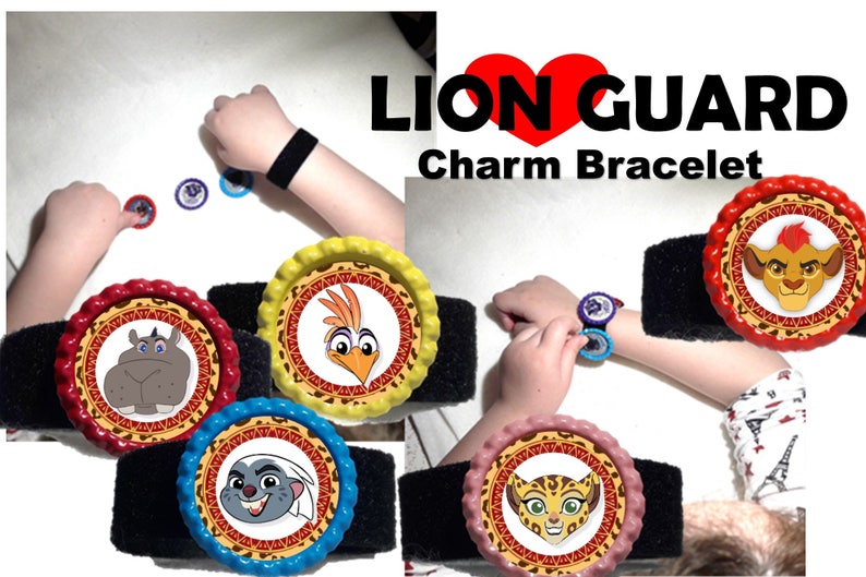 Lion Guard bottle cap Charm Bracelet party favors favours favor Birthday party cool prizes