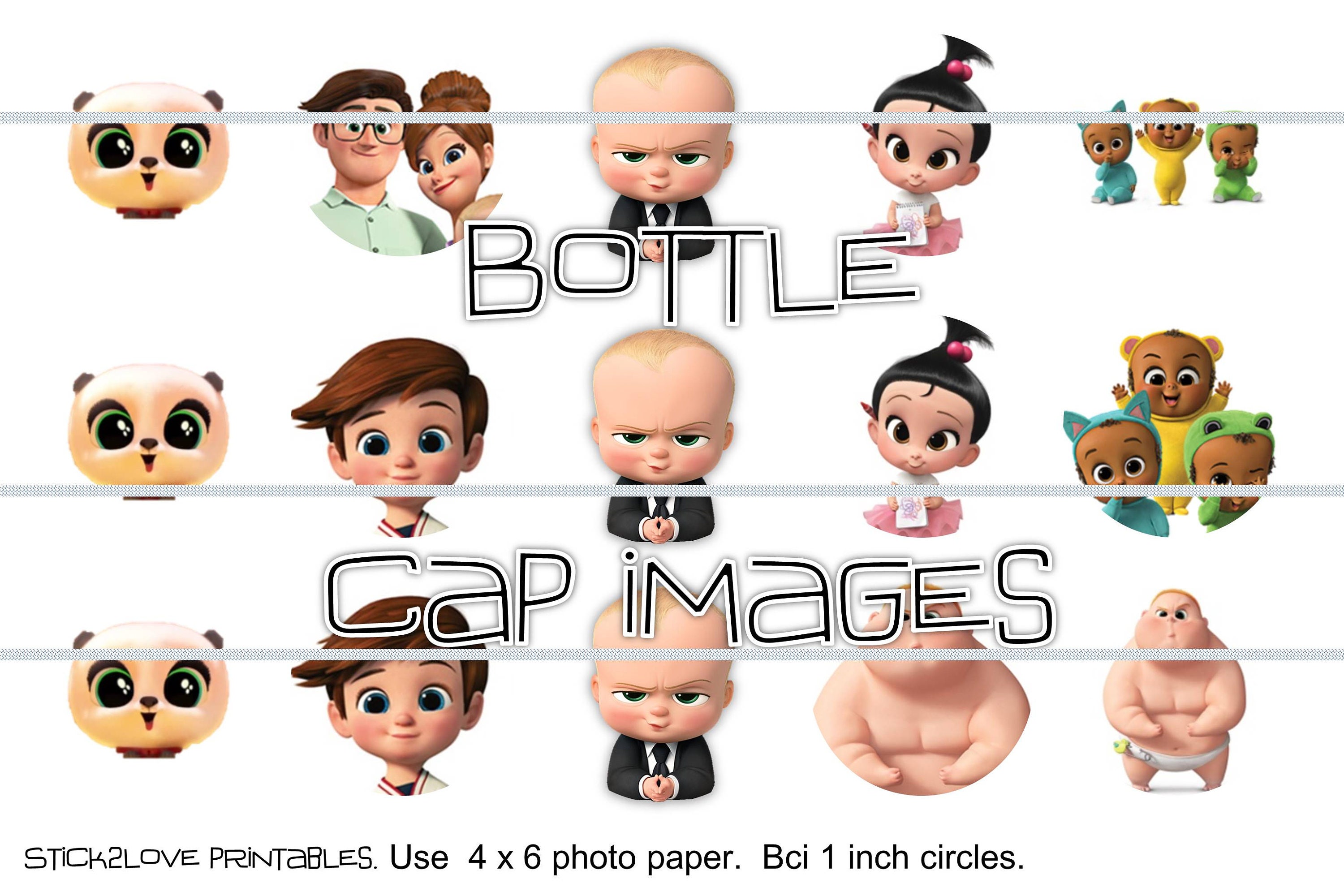 Boss Baby Characters 2017 4x6 printables 1 circles Etsy