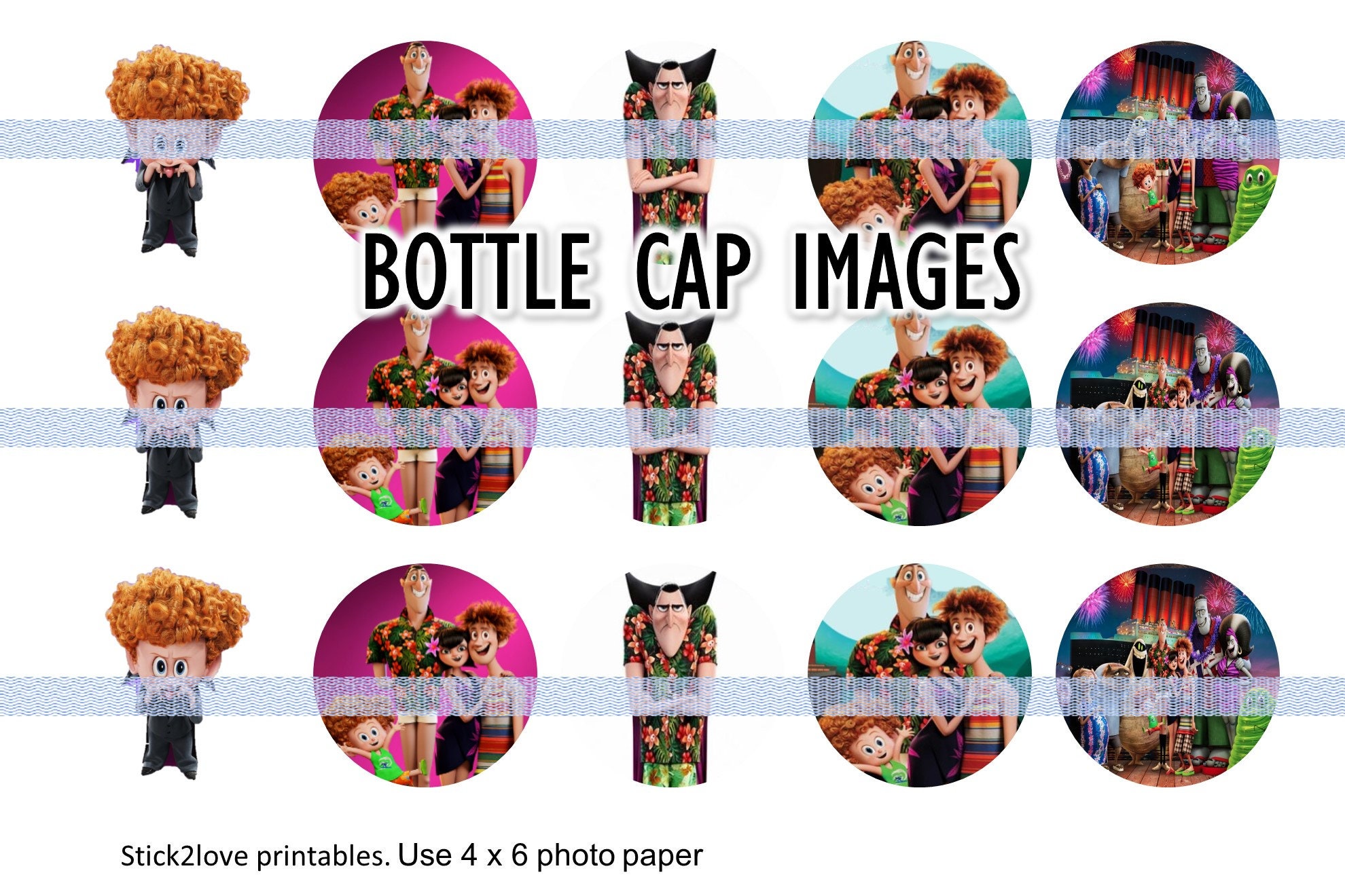 Hotel Transylvania printables 4x6 1 circles bottle | Etsy